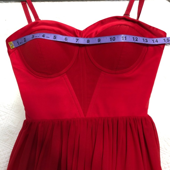 ERIN Anthropologie red dress strapless prom - Picture 12 of 13